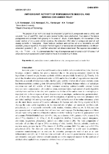Antioxidant activity of Pomegranate Seed Oil and Sowing Coriander Fruit