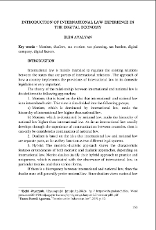 Introduction Of International Law Experience In The Digital Economy