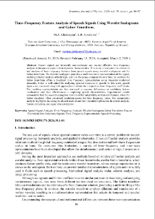 Time&ndash;Frequency Feature Analysis of Speech Signals Using Wavelet Scalograms and Gabor Transform