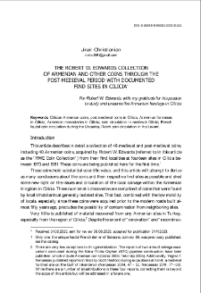 The Robert W. Edwards Collection Of Armenian And Other Coins Through ThePost-Medieval Period With Documented Find Sites In Cilicia