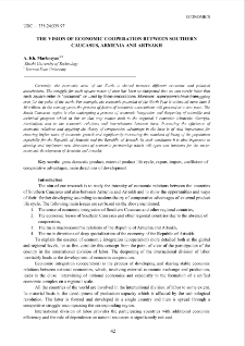 The vision of economic cooperation between Southern Caucasus, Armenia and Artsakh