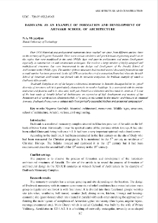 Dadivank as an example of formation and development of Artsakh school of architecture