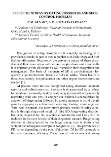 Effect of stress on eating disorders and selfcontrol problem