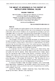 The Impact of Infodemics in the Context of Restructuring Personal Values