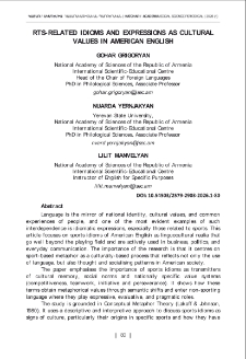 Sports-Related Idioms and Expressions as Cultural Values in American English