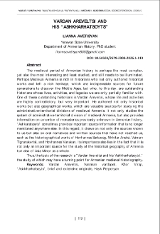 Vardan Areveltsi and His &ldquo;Ashkharhatsoyts&rdquo;