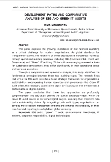 Development Paths and Comparative Analysis of ESG and Green it Audits