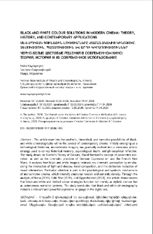 Black-and-White Colour Solutions in Modern Cinema: Theory, History, and Contemporary Applications