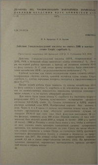 Действие β-индолилуксусной кислоты на синтез ДНК в клетках семян Crepis capillaris L.