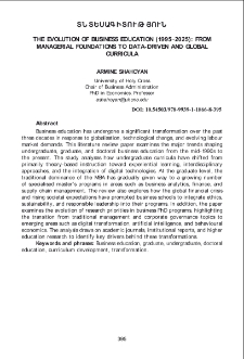 The Evolution of Business Education (1995&ndash;2025): From Managerial Foundations to Data-Driven and Global Curricula