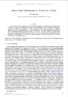 Non-Linear Realizations of &rsquo;Distortion&rsquo; Group