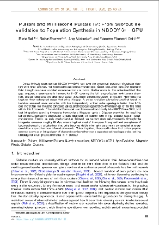 Pulsars and Millisecond Pulsars IV: From Subroutine Validation to Population Synthesis in NBODY6++GPU