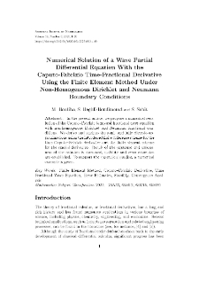 Numerical Solution of a Wave Partial Differential Equation With the Caputo-Fabrizio Time-Fractional Derivative Using the Finite Element Method Under Non-Homogenous Dirichlet and Neumann Boundary Conditions