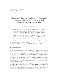 Numerical Blow-up Analysis for Fractional Ordinary Differential Equations with Linearly Implicit L1 Method