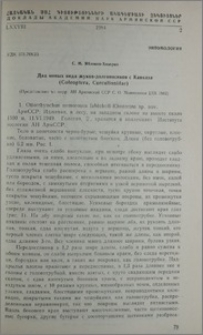 Два новых вида жуков-долгоносиков с Кавказа (Coleoptera, Curculinidae)