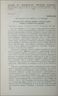 Гистохимическое выявление фосфора в нервных клетках головного и спинного мозга кроликов