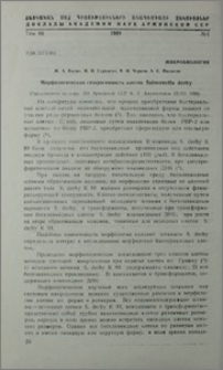 Морфологическая гетерогенность клеток Salmonella derby