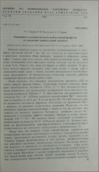 Зависимость активности щелочной и кислотной фосфатаз от различных концентраций ванадата