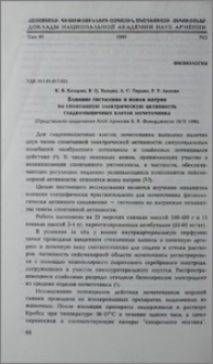 Влияние гистамина и ионов натрия на спонтанную электрическую активность гладкомышечных клеток мочеточника