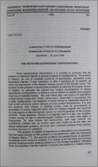 The rotating superdense configurations