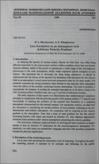 Line Formation in an Atmosphere with Arbitrary Velocity Gradient