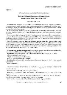 Logically Definable Languages of Computations in one Class of Flow Event Structures
