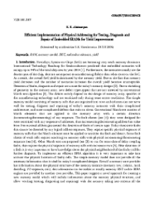 Efficient Implementation of Physical Addressing for Testing, Diagnosis and Repair of Embedded SRAMs for Yield Improvement