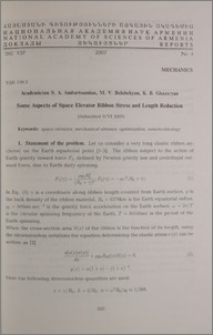 Some aspects of space elevator ribbon stress and length reduction
