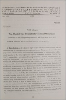 Non-classical State Preparation by Conditional Measurement