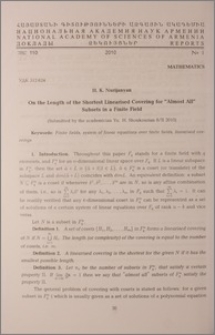 On the Length of the Shortest Linearised Covering for "Almost All" Subsets in a Finite Field