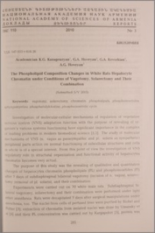 The Phospholipid Composition Changes in White Rats Hepatocyte Chromatin under Conditions of Vagotomy, Solarectomy and Their Combination