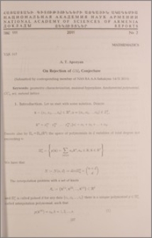 On Rejection of GMd Conjecture