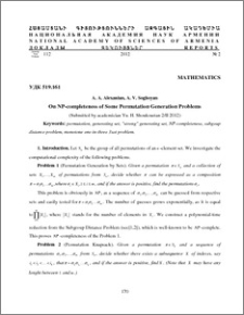 On NP-completeness of Some Permutation Generation Problems