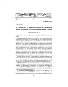 Recent Developments of e-Science Infrastructures in Armenia