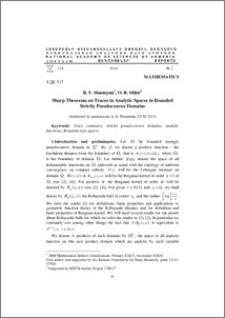 Sharp Theorems on Traces in Analytic Spaces in Bounded Strictly Pseudoconvex Domains