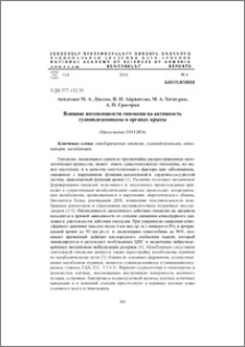 Влияние интенсивности гипоксии на активность гуаниндезаминазы в органах крысы