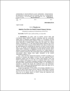 Built-In Test Flow for FinFET-based Memory Devices