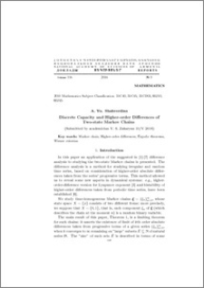 Discrete Capacity and Higher-order Differences of Two-state Markov Chains