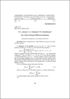 On a Class of Integro-Difference Equations