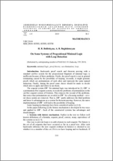 On Some Systems of Propositional Minimal Logic with Loop Detection