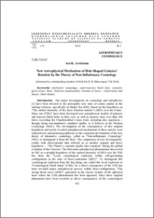 New Astrophysical Mechanism of Disk-Shaped Galaxies’ Rotation by the Theory of Non-Inflationary Cosmology