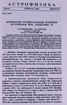 Оптические отождествления точечных источников IRAS. Галактики. IX