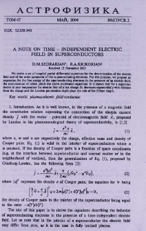 A note on time - independent electric field in superconductors