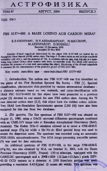 FBS 0137 + 400: A mass losing AGB Carbon Mira?