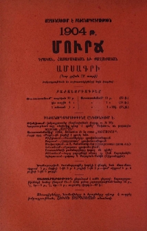 Մուրճ․ Գրական, հասարակական եւ քաղաքական ամսագիր 1904 թ. բաժանորդագրութիւնը շարունակւում է