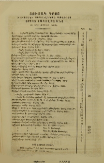 Ցուցակ գրոց ի տպարանի Առաքելական Աթոռոյս Սրբոց Յակովբեանց և արժողութիւնք նոցին