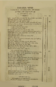Ցուցակ գրոց ի տպարանի Առաքելական Աթոռոյս Սրբոց Յակովբեանց և արժողութիւնք նոցին