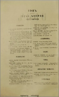 Ցանկ նիւթոց 1927 տարւոյ