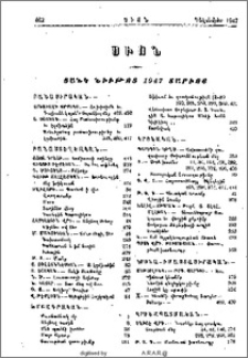 Ցանկ նյութոց 1947 տարւոյ