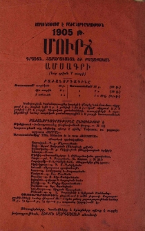 Մուրճ գրական, հասարակական եւ քաղաքական ամսագրի բաժանորդագրութիւնը շարունակւում է 1905 թ․